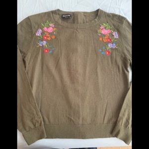 Bebe Knit Embroidered Sweater